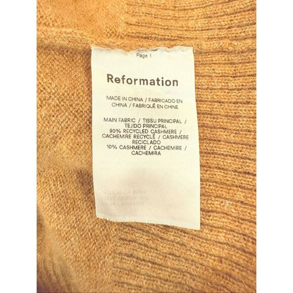 Reformation 100% Cashmere Polo Sweater - Camel - Picture 8 of 12
